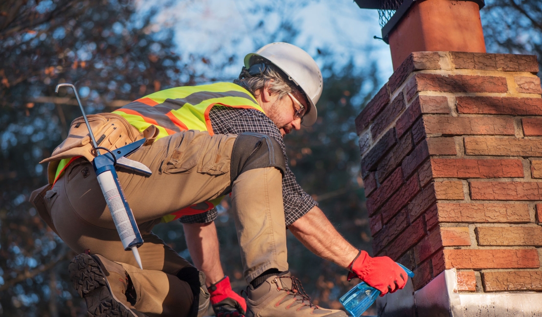 Seasonal roof maintenance being performed on a Flower Mound Texas home