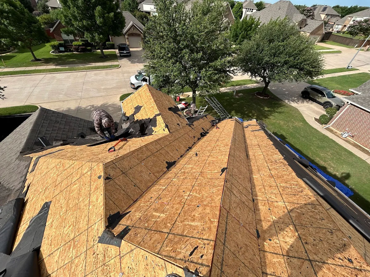 Gutter system and roof drainage on a residential home in Burleson Texas