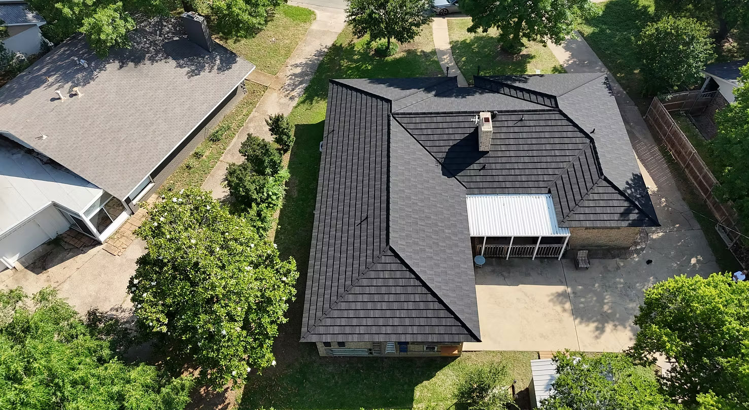 Premium architectural shingles on a luxury Prosper Texas estate home